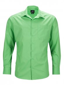 Pánská košile s dlouhým rukávem JN642 - Limetkově zelená | S