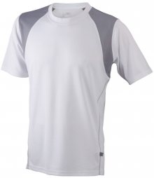 Pánské běžecké tričko s krátkým rukávem JN397 - Bílá / stříbrná | L