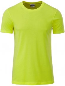 Klasické pánské tričko z biobavlny 8008 - Žlutozelená | L