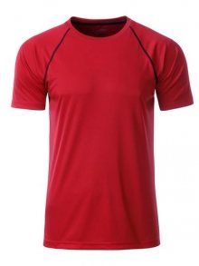 Pánské funkční tričko JN496 - Červená / černá | S
