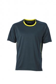Pánské běžecké tričko JN472 - Ocelově šedá / citrónová | S