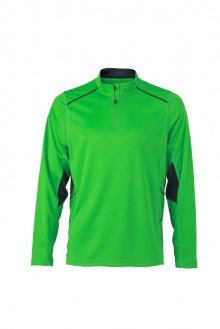 Pánské funkční triko s dlouhým rukávem JN474 - Zelená / ocelově šedá | S