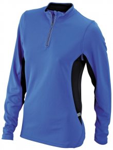 Dámské sportovní tričko s dlouhým rukávem JN317 - Královská modrá / černá | M