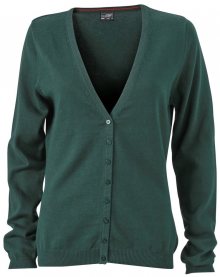 Dámský bavlněný svetr JN660 - Lesní zelená | L