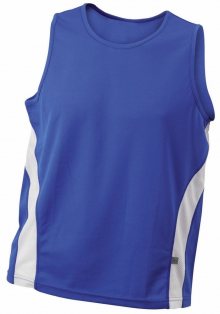 Pánské sportovní tričko bez rukávů JN305 - Královská modrá / bílá | M