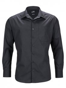 Pánská košile s dlouhým rukávem JN642 - Černá | S