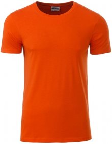 Klasické pánské tričko z biobavlny 8008 - Tmavě oranžová | XXL