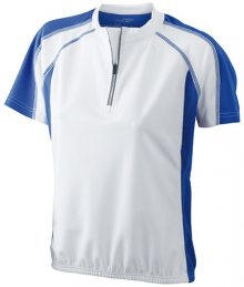 Dámské cyklistické tričko JN419 - Bílá / královská modrá | L