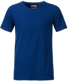Klasické chlapecké tričko z biobavlny 8008B - Tmavá královská modrá | XL