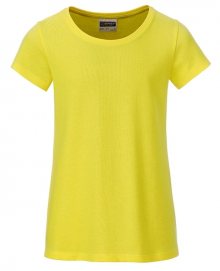 Klasické dívčí tričko z biobavlny 8007G - Žlutá | XL