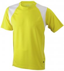 Pánské běžecké tričko s krátkým rukávem JN397 - Žlutá / bílá | L
