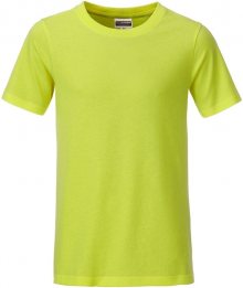 Klasické chlapecké tričko z biobavlny 8008B - Žlutozelená | XL
