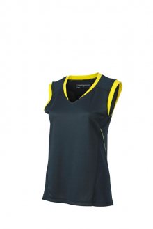 Dámské běžecké tílko JN469 - Ocelově šedá / citrónová | XS