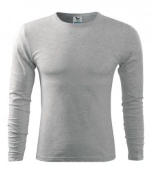 Pánské tričko s dlouhým rukávem Fit-T Long Sleeve - Světle šedý melír | S