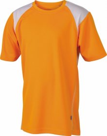 Dětské sportovní tričko s krátkým rukávem JN397k - Oranžová / bílá | L