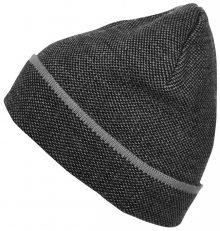 Elegantní pletená čepice MB7117 - Černá / stříbrná