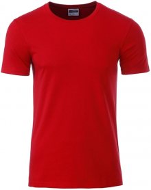 Klasické pánské tričko z biobavlny 8008 - Červená | XXL