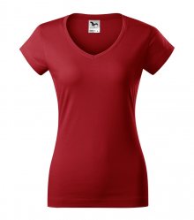 Dámské tričko Fit V-neck - Červená | L