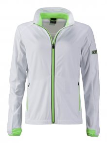 Dámská sportovní softshellová bunda JN1125 - Bílá / jasně zelená | S