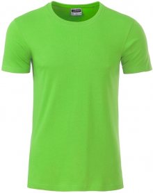 Klasické pánské tričko z biobavlny 8008 - Limetkově zelená | XXL