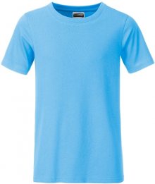 Klasické chlapecké tričko z biobavlny 8008B - Nebesky modrá | XXL