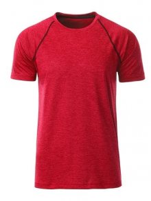 Pánské funkční tričko JN496 - Červený melír | S