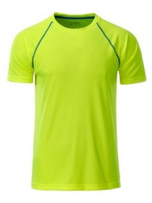 Pánské funkční tričko JN496 - Jasně žlutá / jasně modrá | S