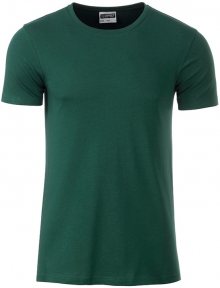 Klasické pánské tričko z biobavlny 8008 - Tmavě zelená | XXL