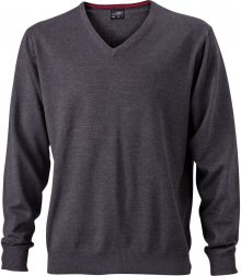 Pánský bavlněný svetr JN659 - Antracitový melír | L