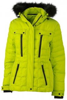 Sportovní dámská zimní bunda JN1101 - Žlutozelená / černá | M