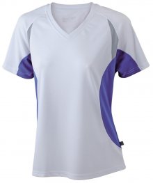 Dámské funkční tričko s krátkým rukávem JN390 - Bílá / královská modrá | L