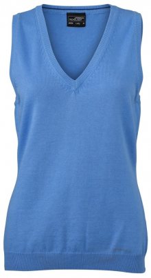 Dámský svetr bez rukávů JN656 - Ledově modrá | L