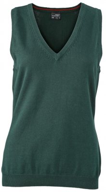 Dámský svetr bez rukávů JN656 - Lesní zelená | L