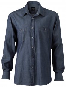 Pánská džínová košile JN629 - Tmavě džínová | S