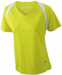 Dámské běžecké tričko s krátkým rukávem JN396 - Žlutá / bílá | L