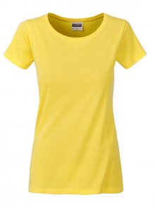 Klasické dámské tričko z biobavlny 8007 - Žlutá | XL