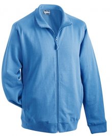 Pánská mikina na zip bez kapuce JN058 - Modrá | M