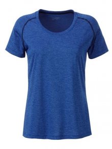 Dámské funkční tričko JN495 - Modrý melír / tmavě modrá | XXL