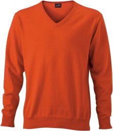 Pánský bavlněný svetr JN659 - Tmavě oranžová | L