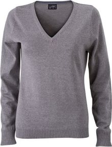 Dámský bavlněný svetr JN658 - Šedý melír | L