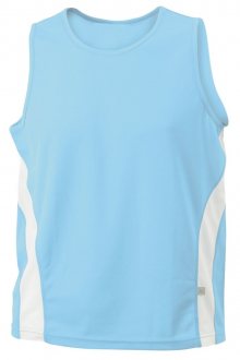 Pánské sportovní tričko bez rukávů JN305 - Ocean / bílá | L