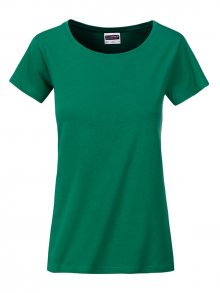 Klasické dámské tričko z biobavlny 8007 - Irská zelená | XL