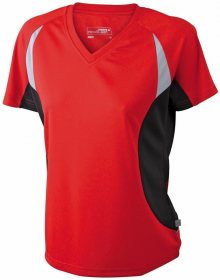 Dámské funkční tričko s krátkým rukávem JN390 - Červená / černá | L
