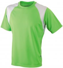 Pánské běžecké tričko s krátkým rukávem JN397 - Limetkově zelená / bílá | L