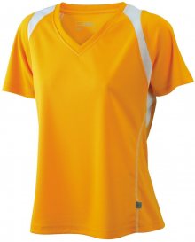 Dámské běžecké tričko s krátkým rukávem JN396 - Oranžová / bílá | L