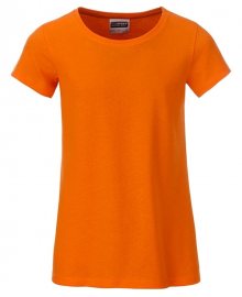 Klasické dívčí tričko z biobavlny 8007G - Oranžová | XXL