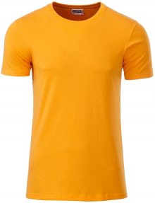 Klasické pánské tričko z biobavlny 8008 - Zlatě žlutá | XXL