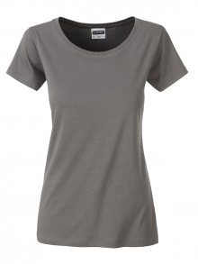 Klasické dámské tričko z biobavlny 8007 - Středně šedá | XL
