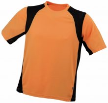 Pánské sportovní tričko s krátkým rukávem JN306 - Oranžová / černá | L