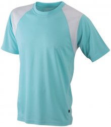 Pánské běžecké tričko s krátkým rukávem JN397 - Mátová / bílá | L